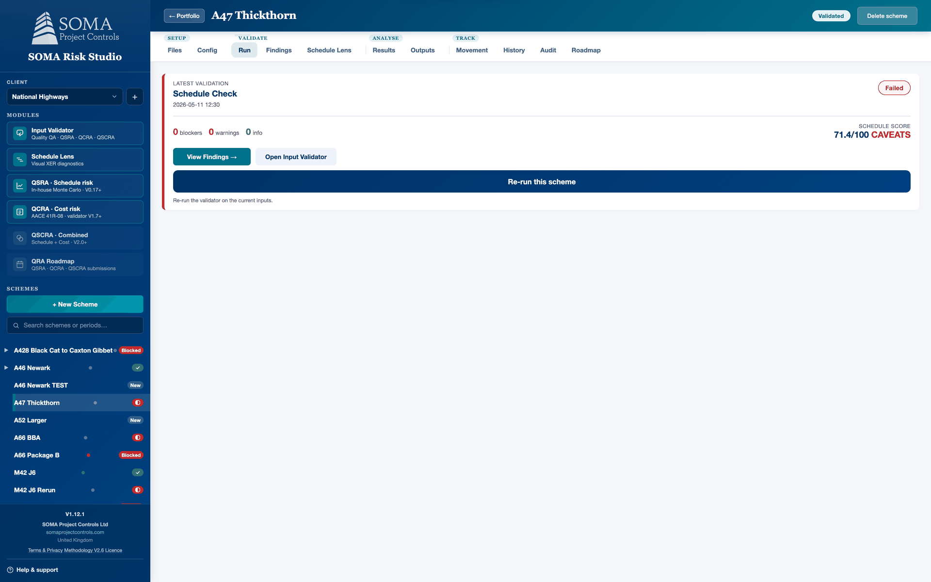 Validator run — what you'd see on day one